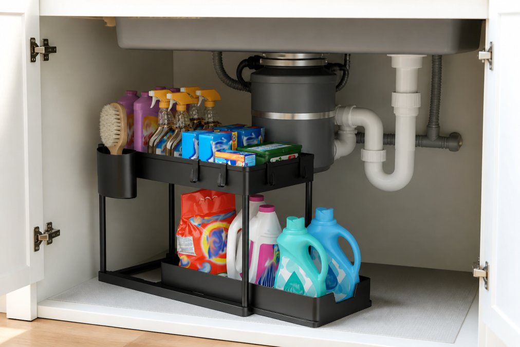 Organizing Under Sink With Garbage Disposal