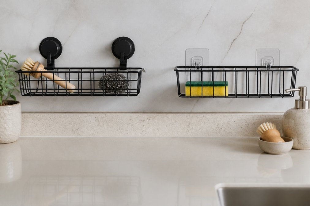 Suction Cup vs Adhesive Kitchen Storage: Which Works Best