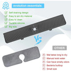 Black silicone mat with features listed on a white background
