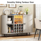 Cabinetry with smoothly sliding tambour door in a home setting