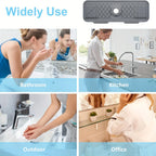 Product being used in various settings including bathroom, kitchen, outdoor, and office.