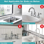 Product usage guide for faucet hardware with images of sinks and fixtures.