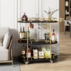 Sinkelle LuxeServe 3-Tier Rolling Bar Cart