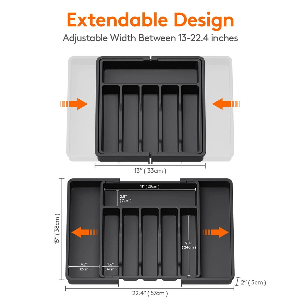 Sinkelle FlexiTray Adjustable Silverware Organizer