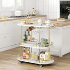 Sinkelle LuxeServe 3-Tier Rolling Bar Cart