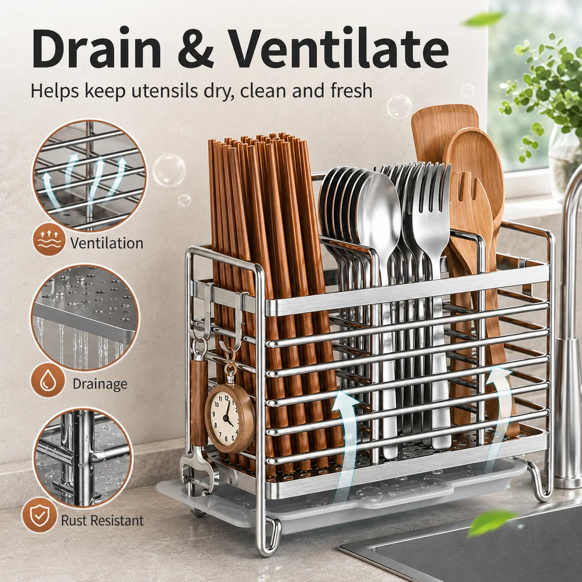 Sinkelle DryStand Utensil Holder