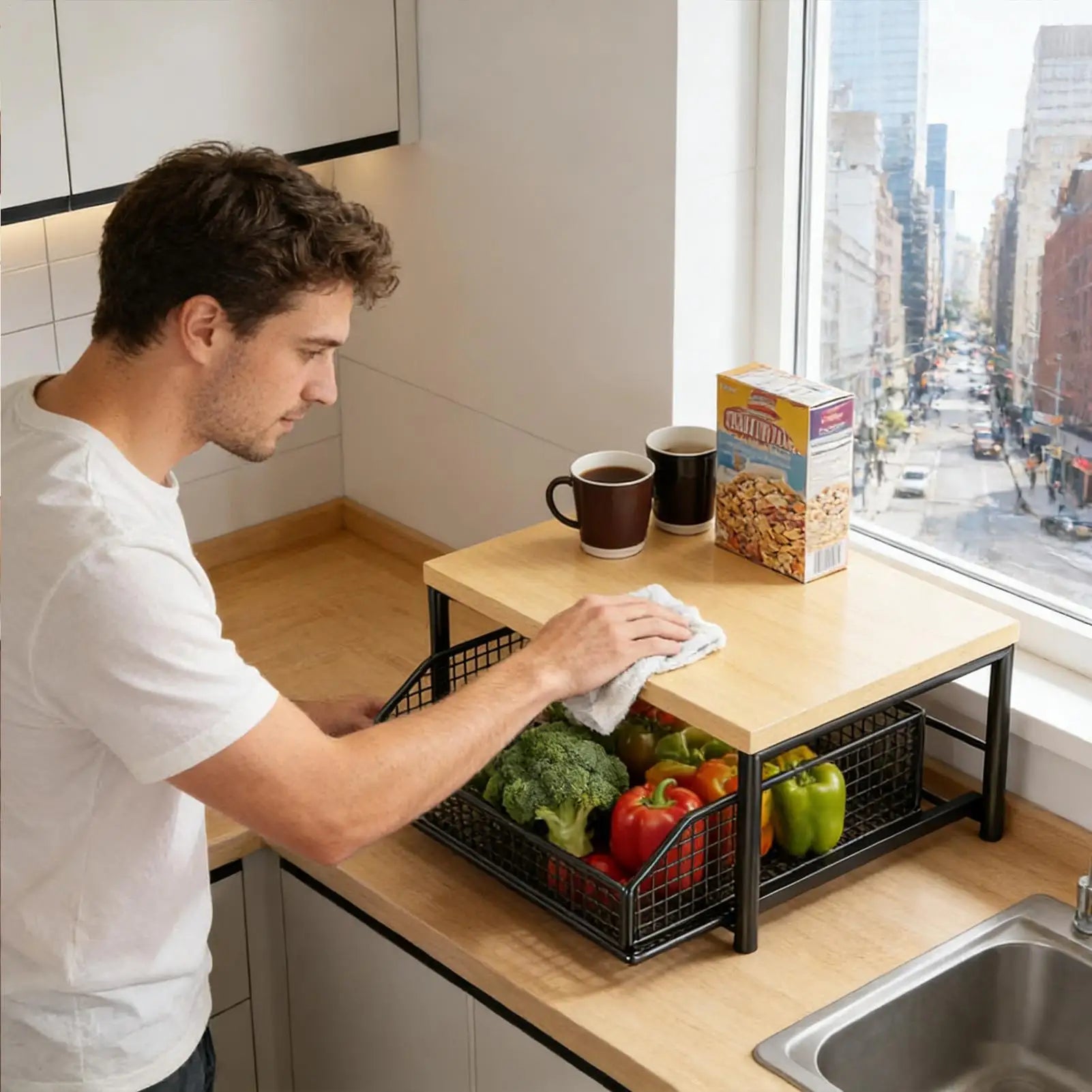 Sinkelle 2-Tier Pantry Storage Rack